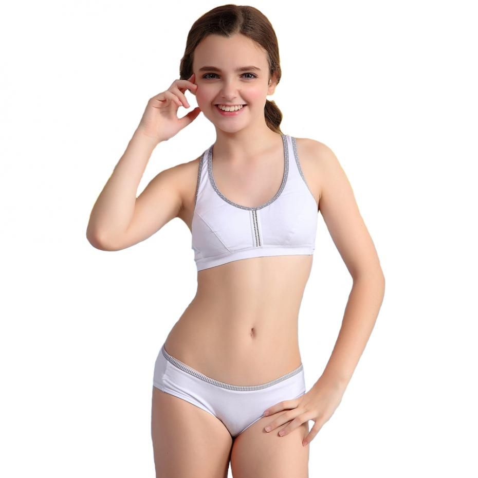 Wholesale Wofee 2015 Puberty Girls Student Sports Bra Breathable Cotton