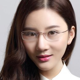 titanium eyewear colr titanium eyewear colr Wholesale-2015 New Original Austria Brand Super Light Glasses Frames Women Rimless Eyeglasses Frame Reading Glasses Titanium Eyewear Frame eyeglass frames