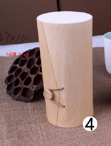 Wholesale-Natural Birch Wood Box For File Stationery Box Circle Drawings Packaging Box General Beauty Candy Gift Box Pot Box 4pcs/lot