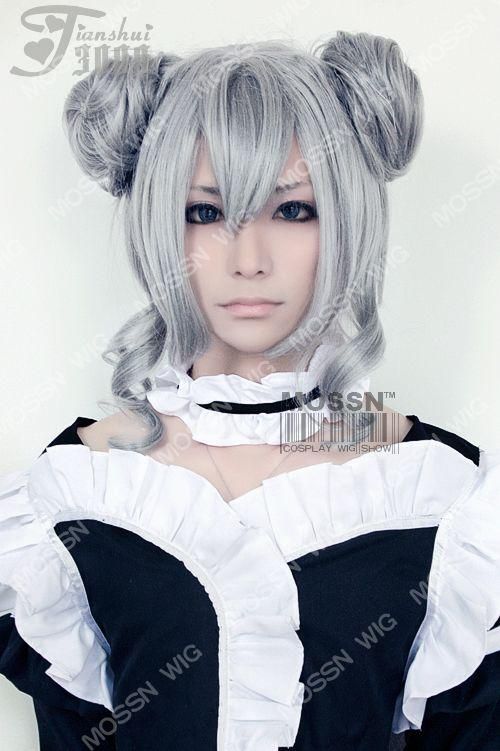 Vocaloid Haku Gray Cosplay Wig Double Horse Cos Wig+Anime Cosplay Uk