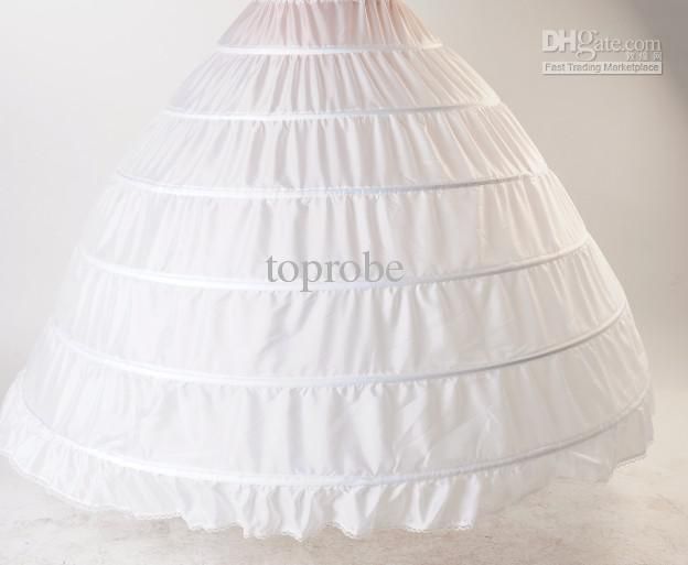 Bridal Wedding Gown Petticoat Crinoline Slip 6 Hoop White Evening
