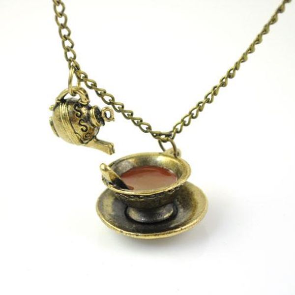 Vintage cute Coffee cup & teapot pendant necklace antique fashion jewelry necklaces, hot selling in Melbourne, NL-1470
Vintage cute Coffee cup & teapot pendant necklace antique fashion jewelry necklaces, hot selling in Melbourne, NL-1470