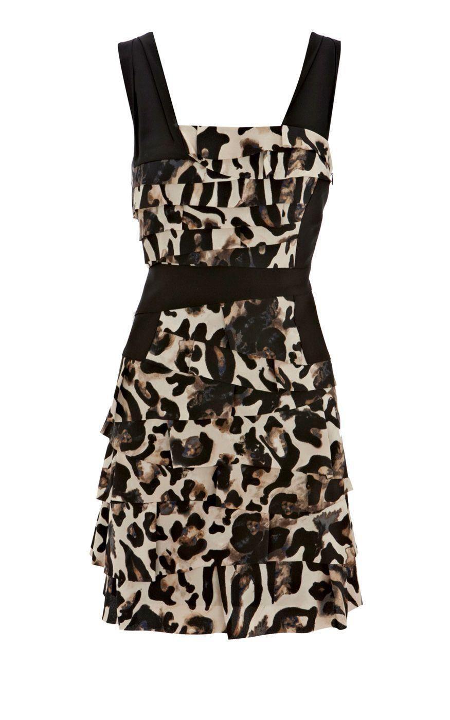 BCBGMAXAZRIA SHEENA LONG-SLEEVE LEOPARD-PRINT DRESS