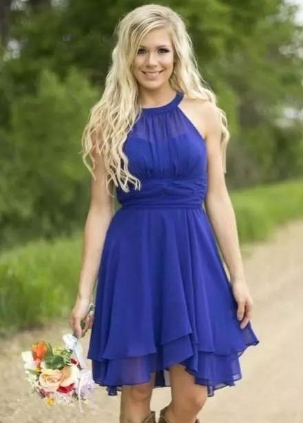 Country Bridesmaid Dresses Short Coral Plus Size Modest Western Wedding Guest Gowns Knee Length Maid of Honor Under 50