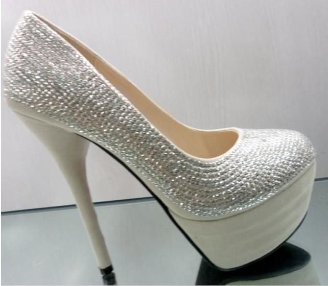 2011 Silver Wedding Shoes 14cm High Heels Shoes Party Shoes For Bridal