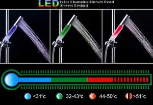 LED-Dusche LED Farbwechsel Duschkopf (Geyser Design),