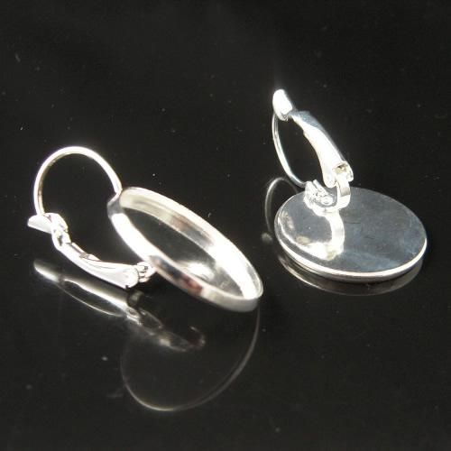 Beadsnice earring base brass leverback earrings with 16mm round cabochon setting brass palted earring blanks wholesale ID 5907