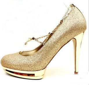 Gold Shoes Low Heel | kuaike.co