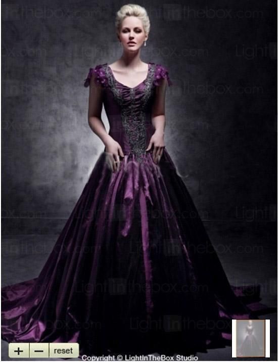 graceful purple Wedding dresses Short sleeve Garden Ball Gown Applique ... graceful purple Wedding dresses Short sleeve Garden Ball Gown Applique ...