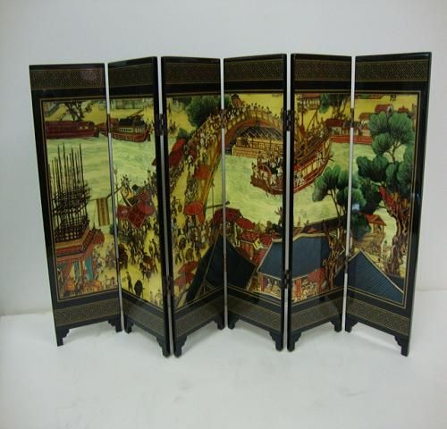 small chinese style screen home decor screen 6 flap wood lacquer screens 1pcs mix free