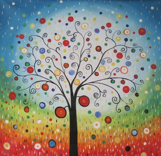 Original christmas tree painting on mini canvas by sharonfosterart, $22 Christmas tree painting, Christmas canvas art, Tree painting