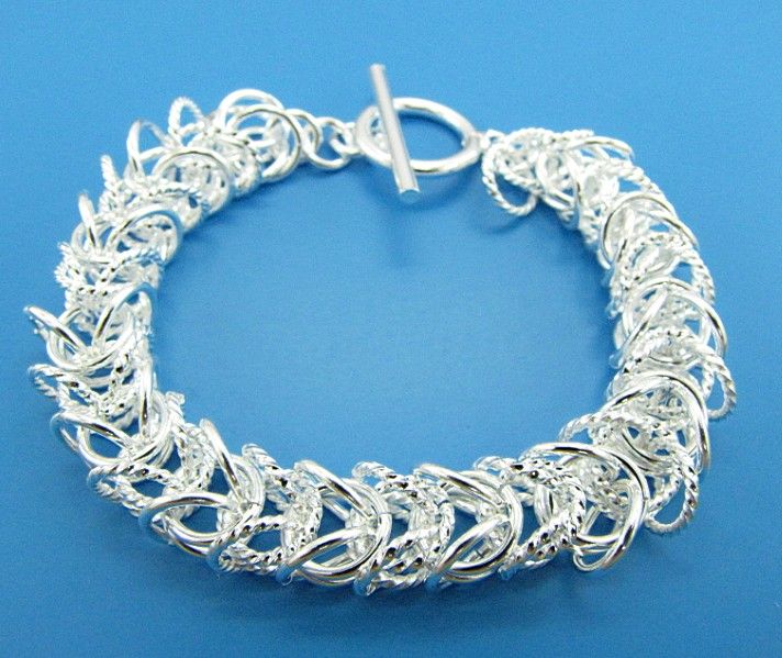 Fashions (Jewelry Manufacturer)925 Sterling Silver multi circle link Bracelets fashion jewelry Bracelets jewelry factory price