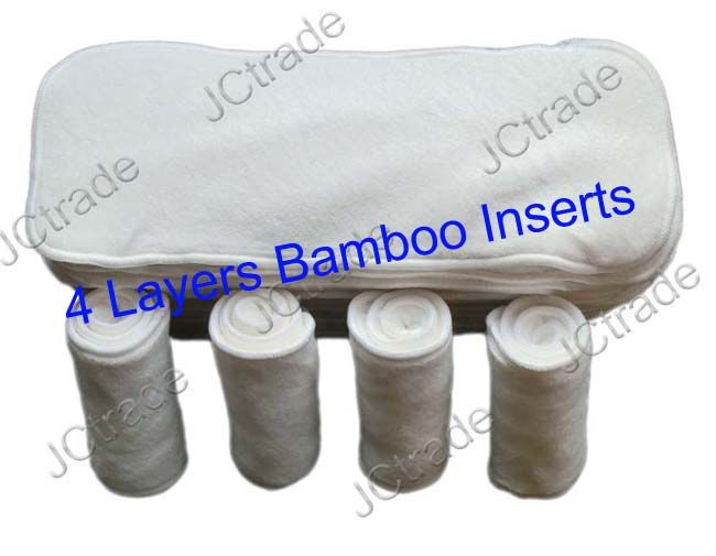 Online Cheap 4 Layers New Super Absorbent Bamboo Cloth Diaper Inserts