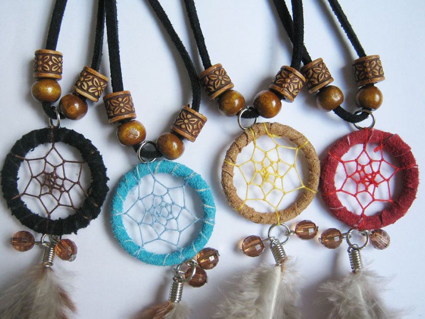 Hot Sale American Indian Style Dream Catcher Necklace Feather Necklace