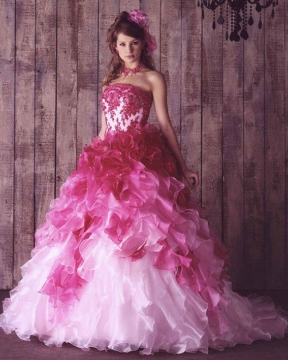 pink wedding dress gown
