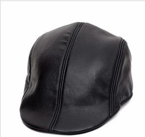 Newsboy Beret Leather Style Flat Cap Hat DEC Cabbie Gatsby 10pcs/lot#1959, Black