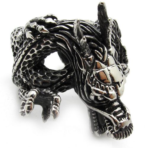 Wholesale - retail Men's ring gothic dragon charm finger ring paw claw ...