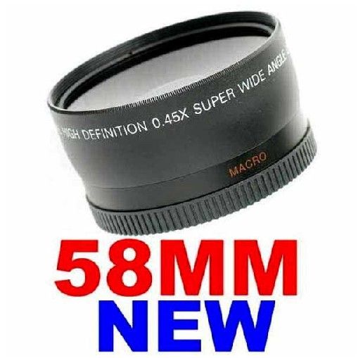 2017 58mm 0.45x Wide Angle Lens For Canon Nikon Rebel Xsi T1i T2i From