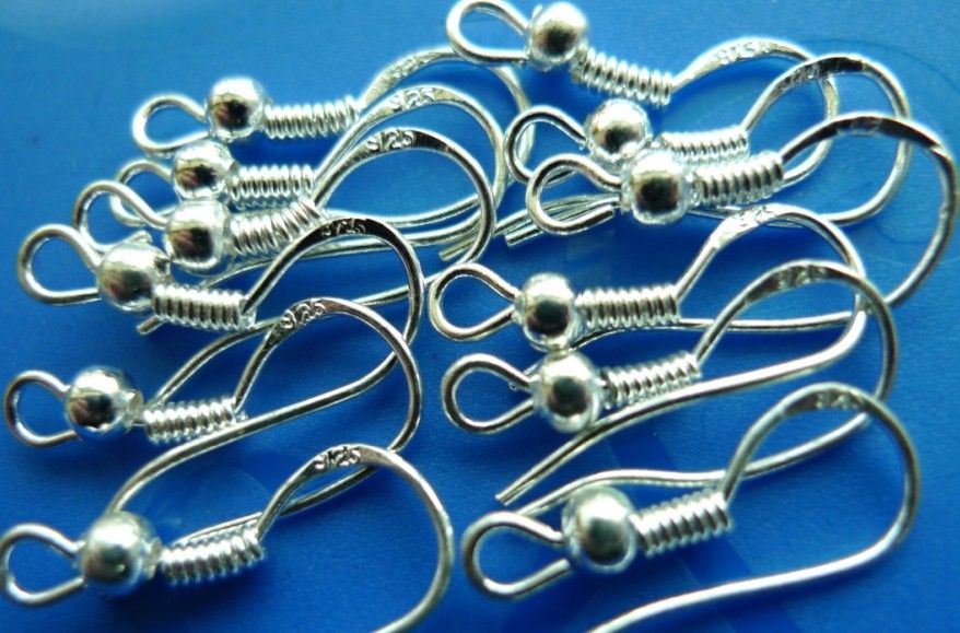 Earrings 925 Silver Polish Ear Wire Hook 925 STERLING SILVER French HOOKS French Style8859622
