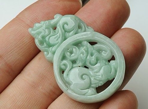 Natural white color of jade, double-sided engraving. The money Pixiu.Pendant. Necklace.
