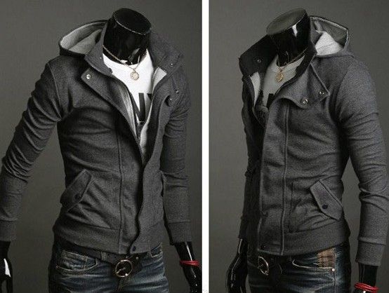 Vente En Gros Vente Chaude p Manches Longues Avec Capuche Bross Sieste Men # 039; S Hoodies Cardigan Sweat Noir Gris Promotion M, L, Xl, Xxl