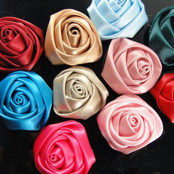 2018 Wholesale 1.6 Satin Ribbon Rose Flowers ,Heads Flowers,From