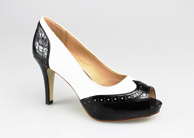 sepatusekolah: Black And White Sandals With Heel Images