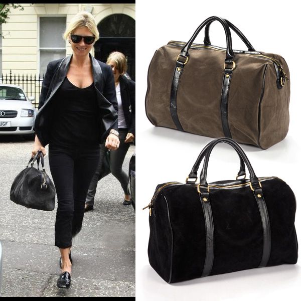 Kate&#39;s Choice Celebrity Faux Suede Shoulder Bag Women Handbag Tote Black Duffle Reusable Grocery ...