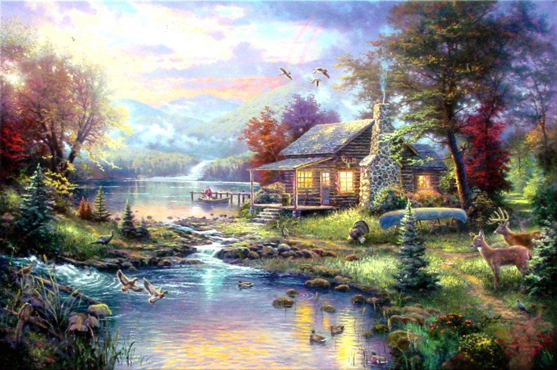 Cheap Digital Printing Oil Painting Best Unframed Gift Landscape