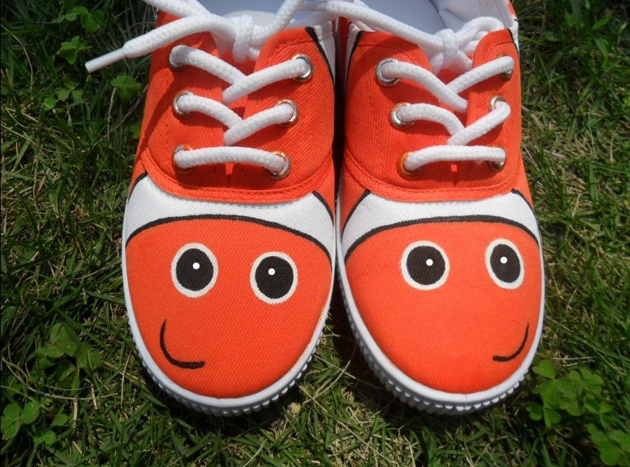 Nemo Inspired Handpainted Clown Fish Shoes For Toddlers Gift For Baby Shoes On Sale Toddlers