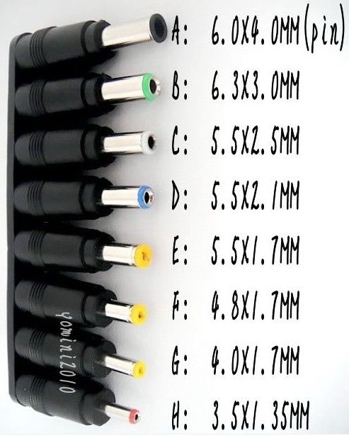 Dc Barrel Connector Size Chart