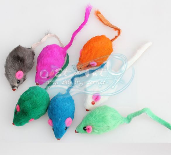 /Drop Shipping Cute Coloured Little Mouse Pet Toys For Cat Christmas Toys Cat City Toys From