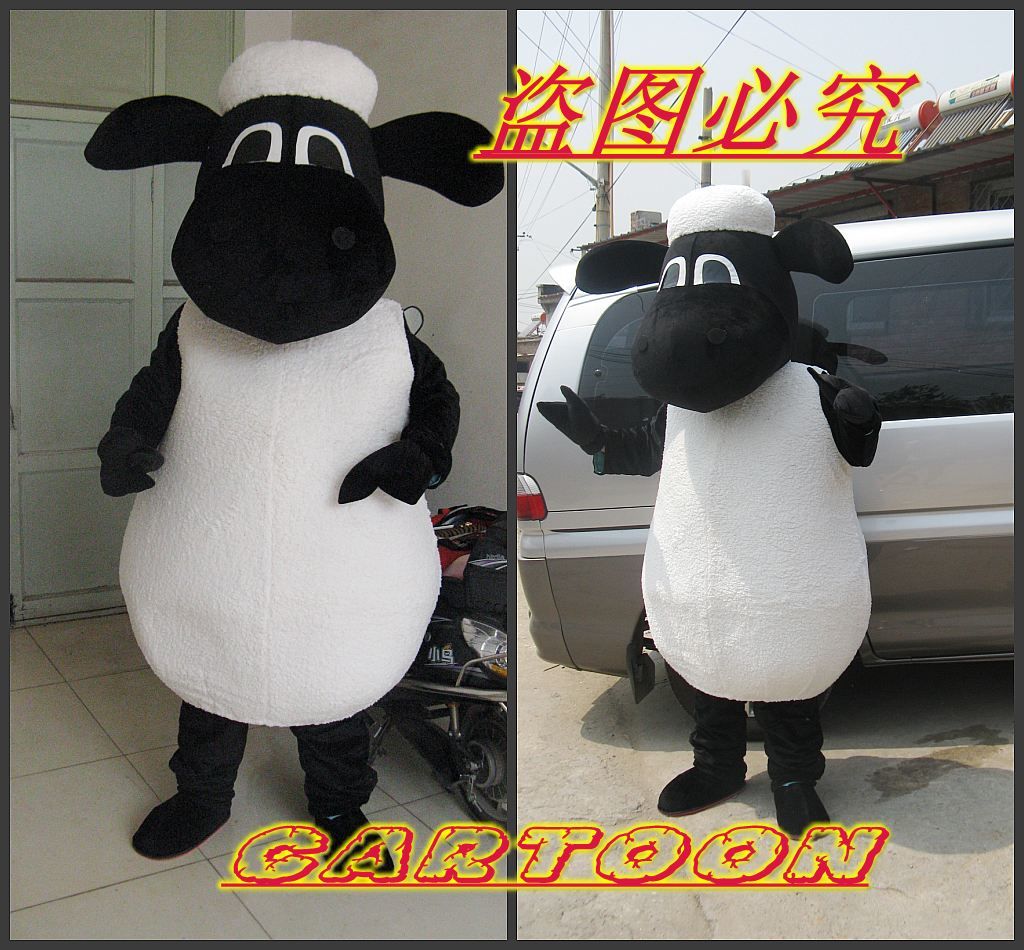 Shaun The Sheep Mascot Costume Fancy Dress , Factory Direct,Theatrical Costume Wildcat Mascot