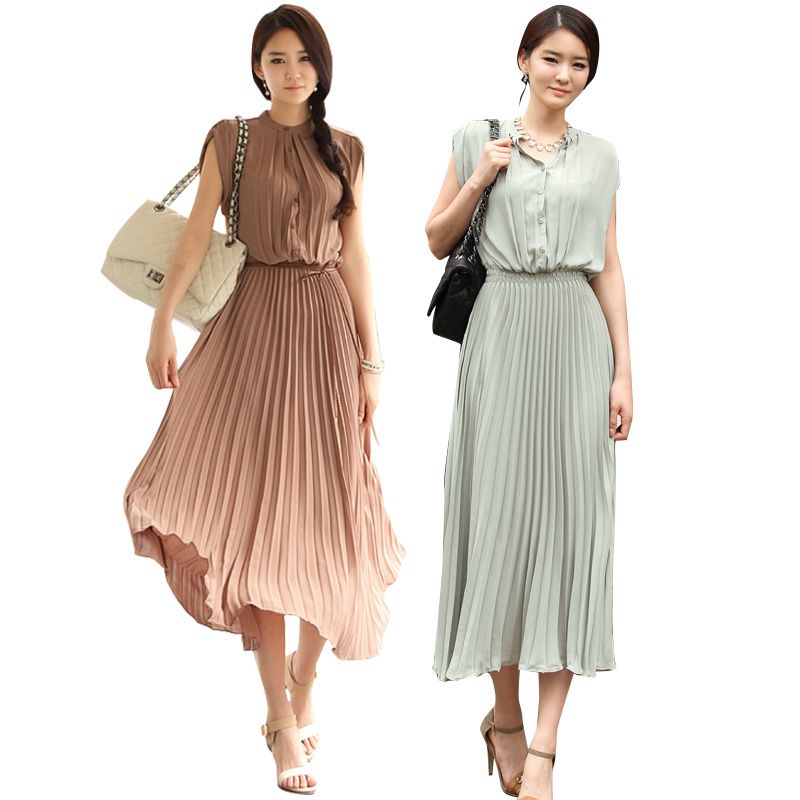 Bohemian dress women's long dress fashion dress sleeveless dress