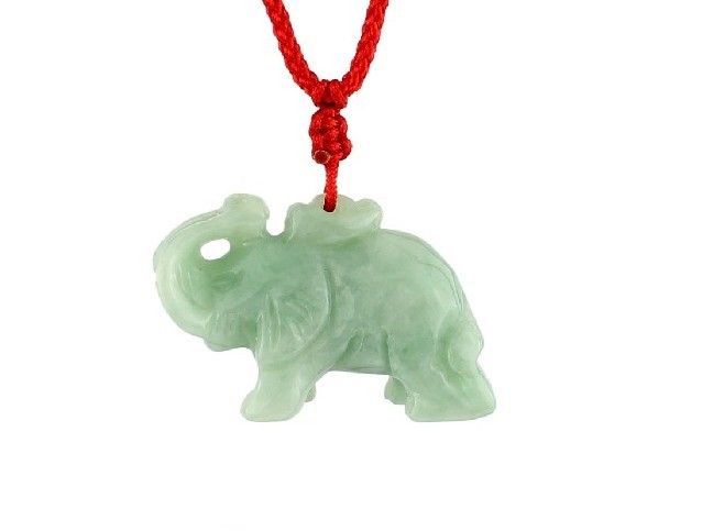 Natural white jade pendant, hand-carved elephant (auspicious), talisman pendant, necklace.