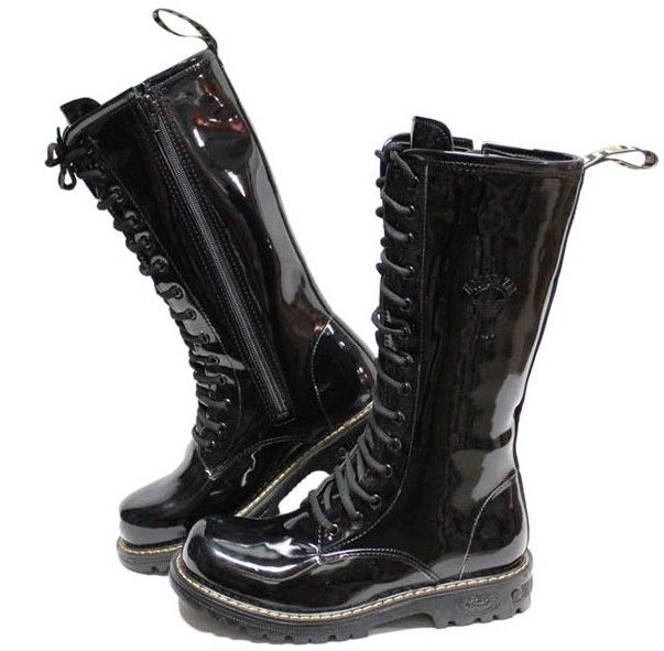 Men Shoes Knee-High Boots,Punk Lace-Up Side Zipper Leather Casual ... Men Shoes Knee-High Boots,Punk Lace-Up Side Zipper Leather Casual ...