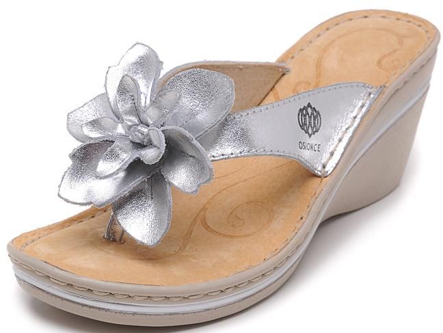 Womens Cheap Wedges Sandal Cheap On Sale With Silver Flowers Ladies ...