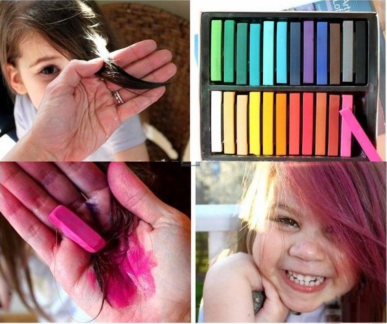 Temporary Hair Color Dye Pastel Chalk Bug Rub,Crayon Chalk, Mix Color