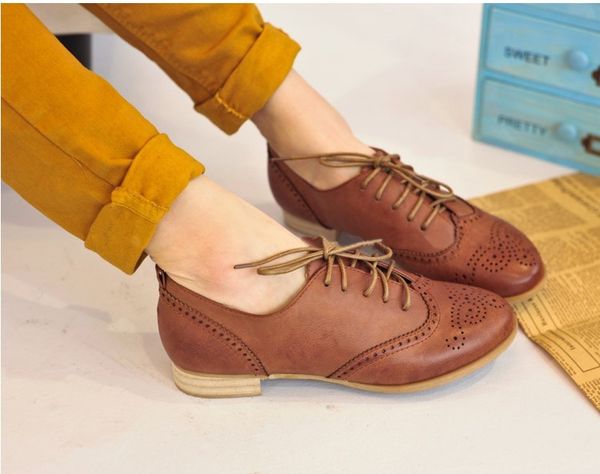 Free drop shipping girls fashion flats for women Oxfords shoes woman casual Ladies 2013 spring news lace up black nude SXX03052