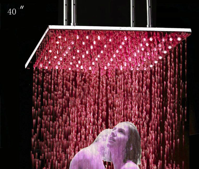 2018 40 Big Top Shower Largest Size Led Rain Shower Head From Pwbhil