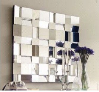 MR-201135 modern mirrored wall decor with angled face design