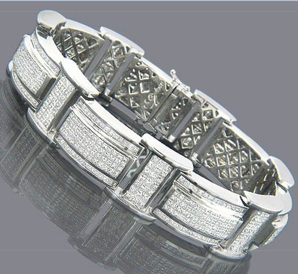 Best Quality 14k Gold Mens Princess Cut Diamond Bracelet 25.50ct At Cheap Price, Online Tennis ...