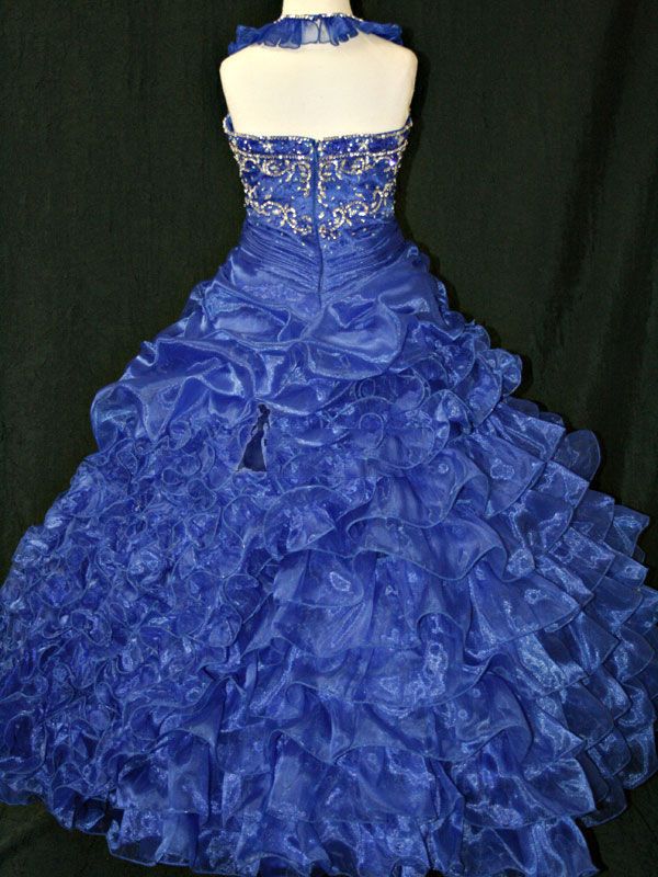 Christmas Black Rose Blue Flower Girl Dress Girl's Skirt Princess Skirt Pageant Dress Custom Size 2 4 6 8 10 HF703025