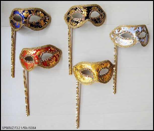 Flannel Hand Held Mask Hallowmas Mask,Masquerade Masks, Party