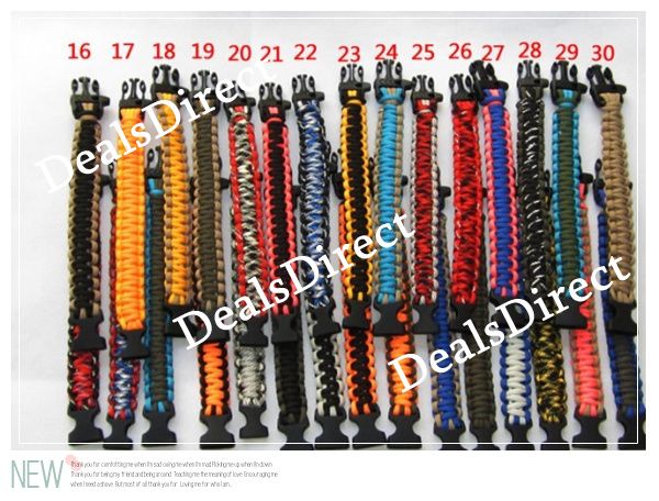 Custom 550 Paracord Parachute survival Bracelets Hand Made with 