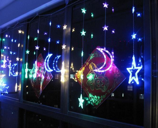 Stars Moon Led Light String Balcony Lamp Kitchen Window Lights Led String Lights Globe String ...