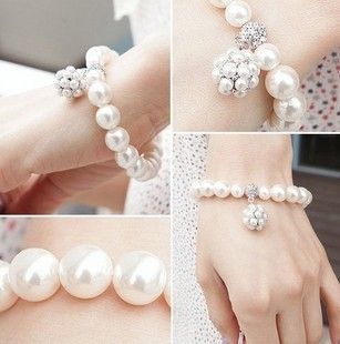 Hot New Personalized Pearl Ball Bracelet Korean lady sweet ornaments jewelry Beaded Strands Bracelets Pearl Bracelets 325