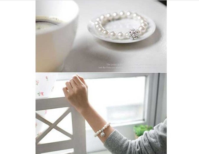 Hot New Personalized Pearl Ball Bracelet Korean lady sweet ornaments jewelry Beaded Strands Bracelets Pearl Bracelets 325