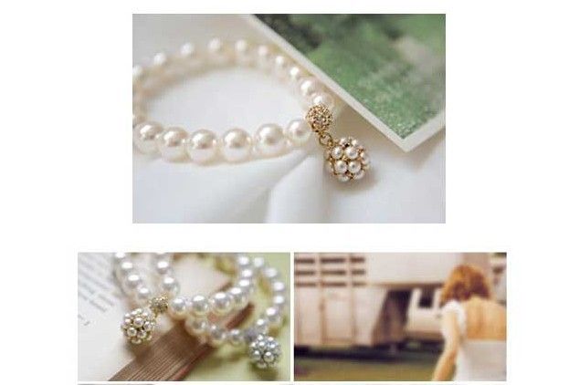 Hot New Personalized Pearl Ball Bracelet Korean lady sweet ornaments jewelry Beaded Strands Bracelets Pearl Bracelets 325