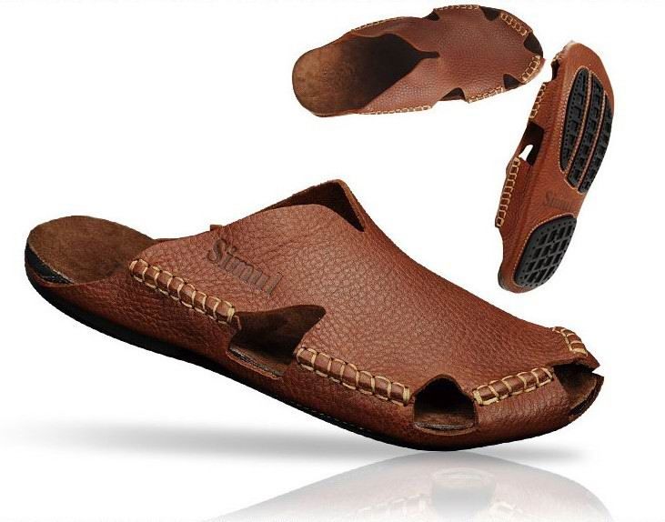 Simul New Fashion Lovers Leather Sandals Men's Slippers Size US9-US10
